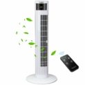 OZAVO Ventilateur Tour Télécommande, Ventilateur Colonne Silencieux Oscillation Sans Bruit Affichage LED & Minuterie – 3 Modes et 3 Vitesses – Blanc