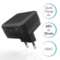 PAZZiMO Chargeur USB Type C Noir, Chargeur Mural Compact & léger, Chargeur Quick Charge 4+ / Power Delivery 27 W, Chargeur pour iPhone, Samsung, Huawei, Xiaomi, LG, etc.