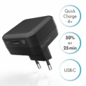 PAZZiMO Chargeur USB Type C Noir, Chargeur Mural Compact & léger, Chargeur Quick Charge 4+ / Power Delivery 27 W, Chargeur pour iPhone, Samsung, Huawei, Xiaomi, LG, etc.