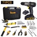 Perceuse Visseuse sans Fil 18V TECCPO Mallette à outils 71 pièces