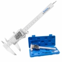Pied à Coulisse Numérique, Preciva Professionnel Caliper 150m, Précision Digital Outil Micromètre Vernier en Acier Inoxydable, mm/inch conversion, Résiste aux Eclaboussures (Écran normal)
