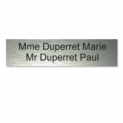 Plaque de boite aux lettres à personnaliser : 100x25mm, gris argent, lettres noires, 2 lignes
