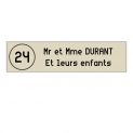 plaque boite aux lettres Decayeux NUMERO (100x25mm) beige lettres noires – 2 lignes – Plaque beige – Lettres noires – 2,5 cm