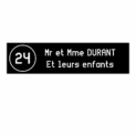 plaque boite aux lettres Decayeux NUMERO (100x25mm) noire lettres blanches – 2 lignes – Plaque noire – Lettres blanches – 2,5 cm