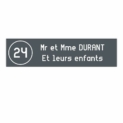 plaque boite aux lettres Edelen NUMERO (99x24mm) grise lettres blanches – 2 lignes – Plaque grise – Lettres blanches – 2,5 cm