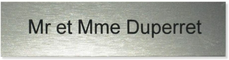 Plaque boite aux lettres (100x25mm) gris argent lettres noires