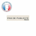 Plaque boite aux lettres PAS DE PUBLICITÉ adhésive | 8 cm X 2 cm (Beige)