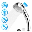 Pommeau Douche Viixm Rotation à 360°, Douchette Pommeau Anti Calcaire Douche à Main avec 3 Modes Haute Pression Economie d’Eau, ABS+Acier Inoxy Douche Salle de Bain