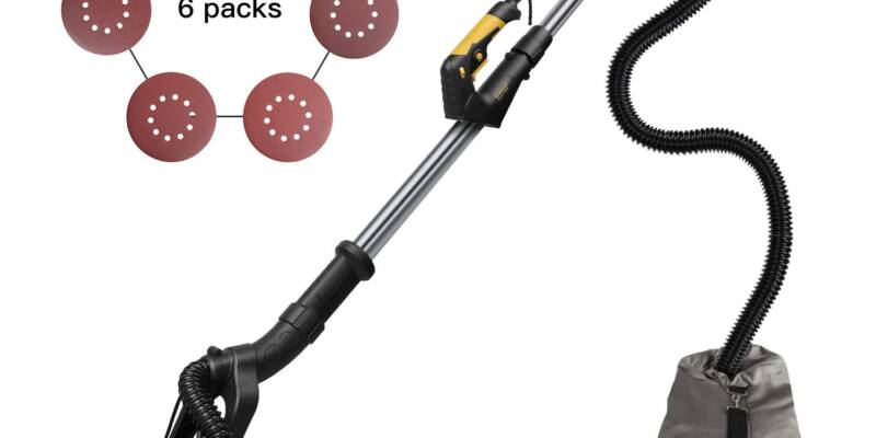Ponceuse Girafe Ginour 1800RPM Mur et plafond Poignée extensible – 750W Vitesse 1000-1800 tr/min LED