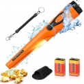 POVO Détecteur de Métaux Pinpointer Entièrement Étanche à 5-10 mètres Sous l’eau Sensibilité Améliorée Outil de Chasse au Trésor Or Professionnel 2 piles Incluses pour les Enfants Adultes (Orange)