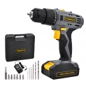 Powerland Perceuse-Visseuse sans fil Perforateur adaptateur pour forets 14.4v 2 vitesses+ lithium batteries + 13 accessoires+ professionnels Chargeur……