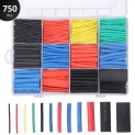 Preciva 750 Pièces Gaines Thermorétractables, Isolation Electrique Tube de Câble D’enveloppe Thermorétractable, Ratio de Contraction 2:1, 5 Couleurs, 12 Tailles