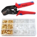 Pince à Sertir avec 600 cosses à sertir. Support 0.5-1.5mm2, pince professionnelle, outil à sertir