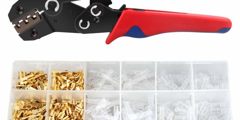 Pince à Sertir avec 600 cosses à sertir. Support 0.5-1.5mm2, pince professionnelle, outil à sertir