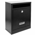 PrimeMatik – Boîte aux Lettres métallique coloré Noir pour Mur 24 x 12 x 31 cm