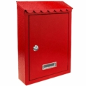 PrimeMatik – Boîte aux Lettres métallique coloré Rouge pour Mur 210 x 60 x 300 mm
