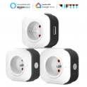 Prise Connectée, 2000W 10A Prise Intelligente WiFi USB Port Compatible Contrôle Vocale Timer avec Amazon Alexa (Echo et Echo Dot) Google Home IFTTT Prise Interrupteur programmable Télécommande App