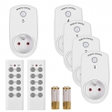 Prise Télécommandée, Lot de 5 Prise Programmable Électrique avec 2 Télécommandes 2 Piles Fournies Fonction on/off