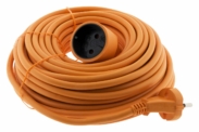 Rallonge électrique prolongateur 20 mètres. 16A HO5VV-F 2x 1, 5 2P. Sans terre, orange.