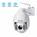 PTZ Dome Caméra de Surveillance WiFi extérieur, Ctronics Caméra extérieur sans Fil HD 1080P 360 ° avec 4X Zoom Optique, Audio bidirectionnel, Vision Nocturne de 50 m, Protection IP65