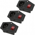 QLOUNI C-14 Connecteur encastrable 220-250V / 10A fiche encastrée avec Interrupteur Prise Audio IEC Prise encastrée