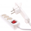 REV ritter multiprise avec connecteur plat 3 prises avec interrupteur blanc 2 m