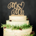 ROSENICE Mr MRrs Figurines pour Gâteaux Cake Topper Décorations de Gâteau(couleur bois)