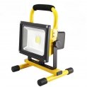 Projecteur extérieur type phare à LED SAILUN 50W rechargeable sur batterie (chargeur de voiture inclus), IP65. Coloris Jaune