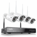 SANNCE 4CH Wireless Système de Sécurité sans Fil 1080P NVR Enregistreur Wi-FI avec 4 720P IP caméra de Surveillance Extérieur Détection de Mouvement Accès à Distance sans HDD