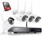 SANNCE 8CH Wireless Système de Sécurité sans Fil 1080P NVR Enregistreur avec HDD 1TB +4 960P IP Caméra de Surveillance WiFi Extérieur Smartphone Accès à Distance