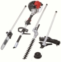 Appareil 4 en 1 de jardin multifonction offre une débroussailleuse, une tondeuse, une élagueuse et un taille-haie. Outil idéal pour tous les travaux de jardin.