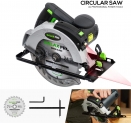 Scie Circulaire, GALAX PRO 1400W 5500RPM, Guide Laser, Max Coupe 62 mm (90 °), 46mm (45 °), Lame 18mm, Guide parallèle, Scie Électrique pour Bois, Plastique et Métal Mince/76321L