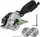 Scie circulaire, GALAX PRO 705W 3500RPM, Max. Profondeur de Coupe 41.5mm, Bouton de sécurité, 2Pcs Lame 120mm, Règle d’échelle, Scie Électrique pour DIY/766W