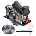 Scie circulaire, Scie électrique 1500W Ginour Guide Laser, 4700 RPM, Coupant: 67mm (90°), 46mm (45°), 2 Lames 40T+24T, Interrupteur de Sécurité pour Couper Bois
