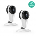 Caméra de surveillance SMONET. Caméra IP de Sécurité, moniteur bébé WiFi. Audio bidirectionnel et vision nocturne intégrée avec grand angle. Service et APP Gratuite. Blanche