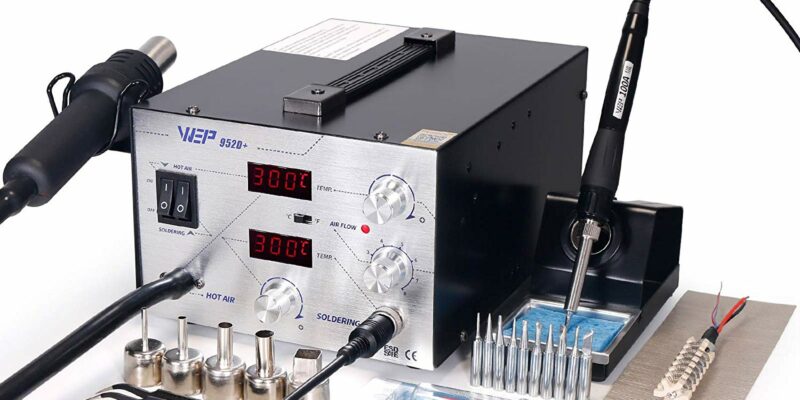 Station de fer à souder professionnelle ESD SAFE WEP 952D + SMD, 2 en 1 avec reprise à chaud