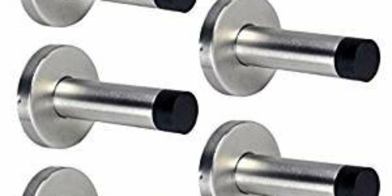 5 butées de porte, arrêts de porte en INOX avec caoutchouc de sécurité pour les doigts de l’enfant