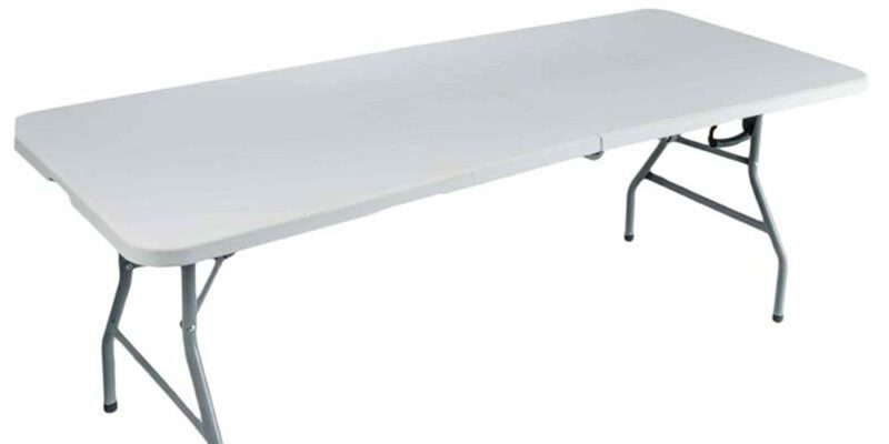 Table de provence pliante blanc cassé 180 x 75 x 74 cm