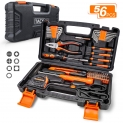 TACKLIFE Malette Outils HHK3B 56 pièces, Contenant une série d’Accessoires avec Etui de Rangement, Appliqué à la Maison, à l’Extérieur, à l’Installation et à la Maintenance des Voitures