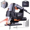 TACKLIFE Scie Sauteuse 800W, Hauteur de Course 22mm, 800-3000SPM, Équipé Guide de Laser et Eclairage LED, Moteur en Cuivre Pur, Inclinaison de Biseau à 45º (22.5mm), 6 Vitesse Variable | PJS02A