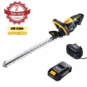 Taille-Haie, 28V TECCPO 2,0Ah Taille-Haie sans fil, Longueur de lame 600 mm, Épaisseur de coupe 20 mm, Lame à double frein, Tête anti-collision, Bouton de démarrage triple sécurité – TDHT01G