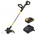 TECCPO Coupe Bordures, 18V 2.0Ah Coupe-Bordures sans fil,Diamètre de coupe 300cm, Tête de coupe rotative à 90 °, Fonction de coupe des bords- TDLT02G