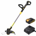 TECCPO Coupe Bordures, 18V 2.0Ah Coupe-Bordures sans fil,Diamètre de coupe 300cm, Tête de coupe rotative à 90 °, Fonction de coupe des bords- TDLT02G