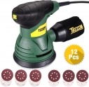 TECCPO Ponceuse Excentrique, 350W, 14,000 RPM, pour polir le bois aussi le métal, TARS22P (22p)
