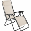 TecTake Chaise Longue de jardin/terrasse Pliable avec Rembourrage de Tête Amovible