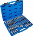 TecTake Ensemble de clé à douille embouts torx mâle female longues / courtes | Douilles avec codage et gorge à bille | Coffret stable inclus – diverses modèles (Type 5 | 32 pcs | 402691)