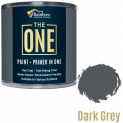 The ONE Peinture multi surface pour bois, métal, plastique, intérieur, extérieur, gris foncé, mat, 1 litre