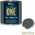 The ONE Peinture multi surface pour bois, métal, plastique, intérieur, extérieur, gris foncé, mat, 1 litre