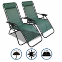 Todeco Transat en Textilène de Jardin/terrasse, Chaise Longue Inclinable