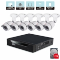 Tonton 1080P Full HD 8CH DVR Système de surveillance vidéo avec 6 extérieurs 1080P Caméra de surveillance en métal,sortie HDMI VGA,système de sécurité,détecteur de mouvement avec disque dur 1 TB